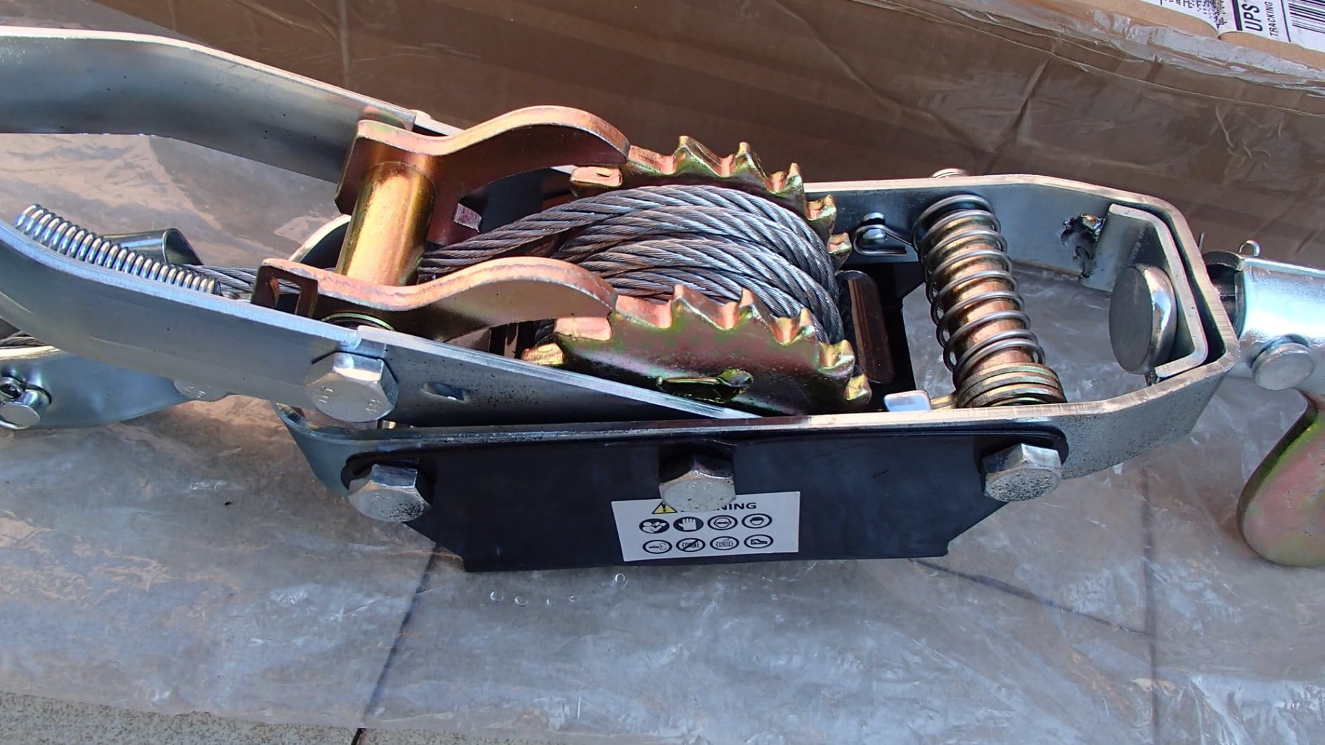 Wiltec Paranco a Leva 4000 kg Fune 3 m 2 Ganci