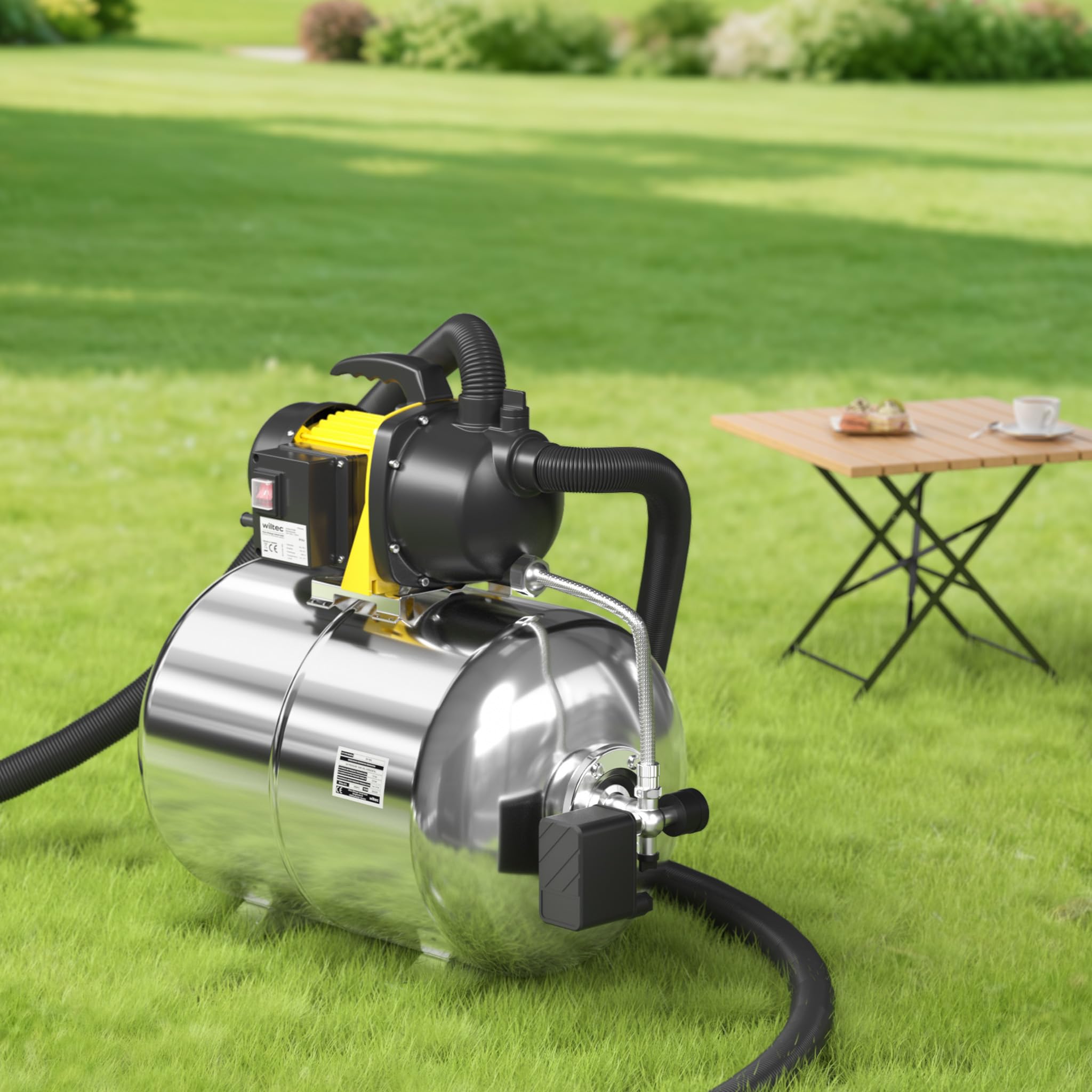 Wiltec Vaso di espansione 50 L orizzontale inox EPDM
