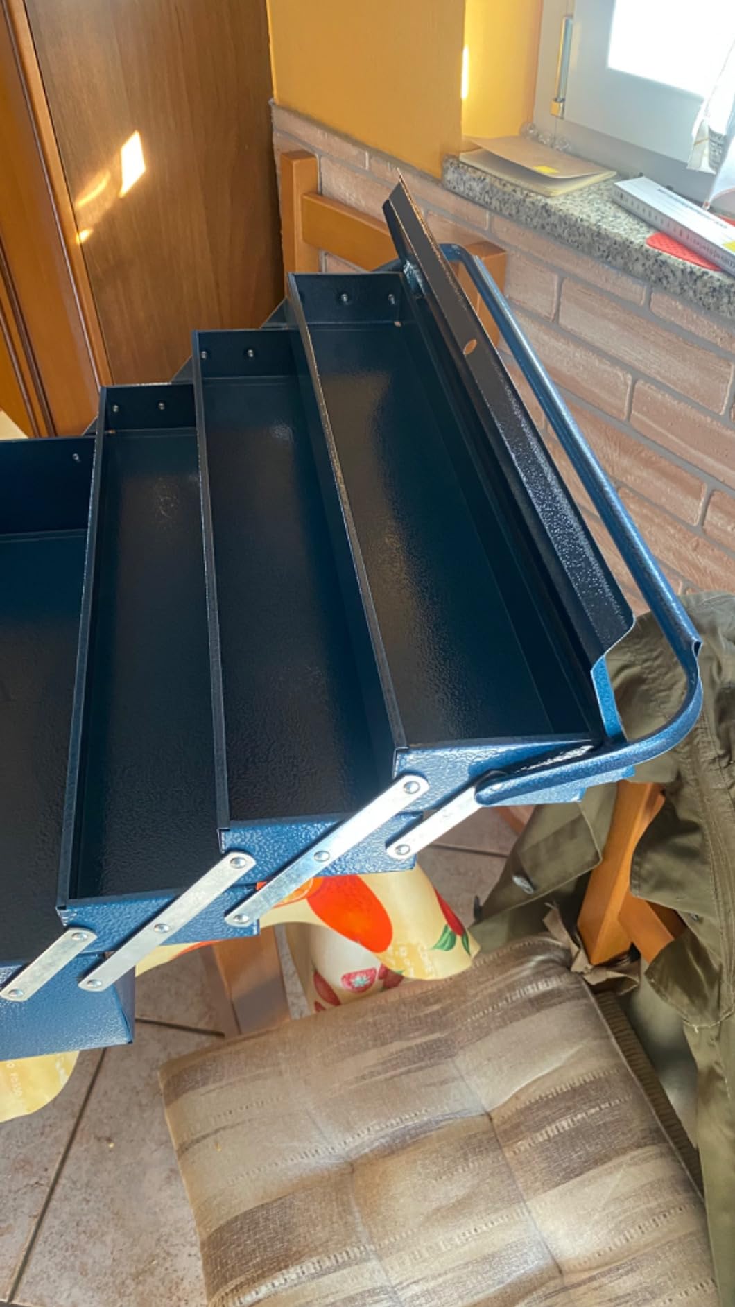 Wiltec cassetta portautensili acciaio 530x200x250 7 scomparti XXL