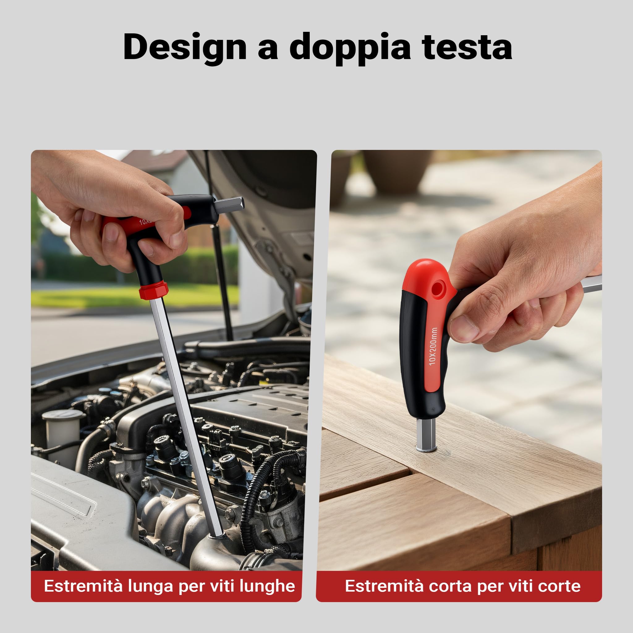 Wiltec Set Chiavi a Brugola a T 11 Pezzi Acciaio Cr-V