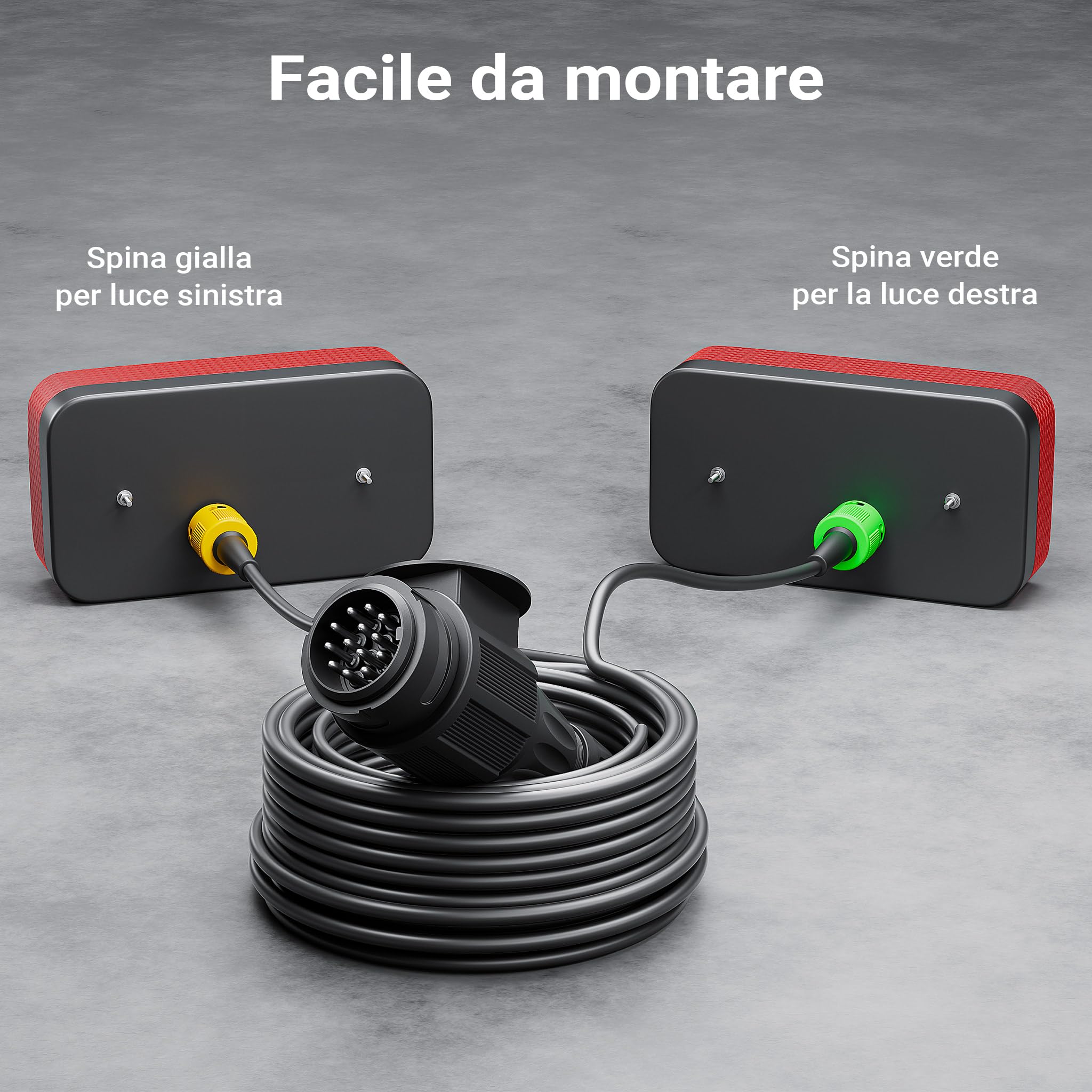 Wiltec XPOtool Cavo Rimorchio 13 Poli 5 m Luci